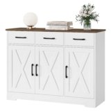 Homfa 42.5” Kitchen Buffet Sideboard Cabinet, 3 Drawers