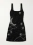 Clio Peppiatt Lucina Embellished stretch-mesh Mini Dress